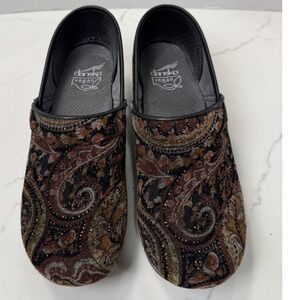 Dansko Vegan Pro Tapestry Brown Paisley Clogs Womens 39 Professional Shoes